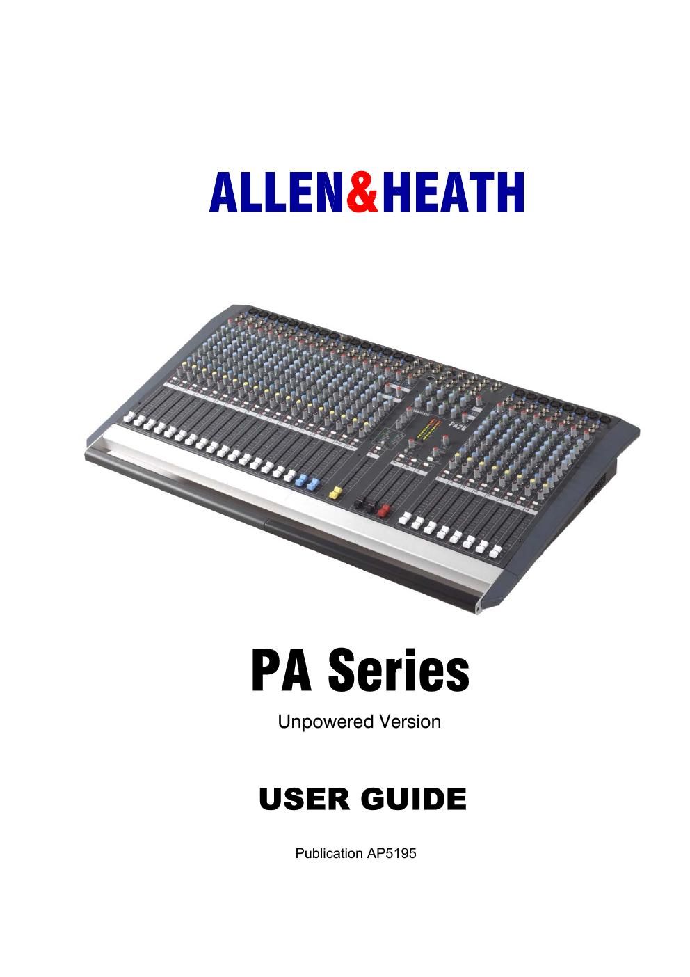 allen heath pa owners manual