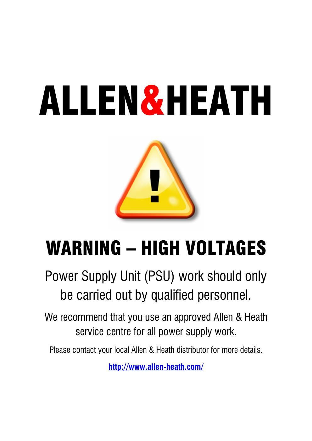 allen heath rps1 power supply service manual