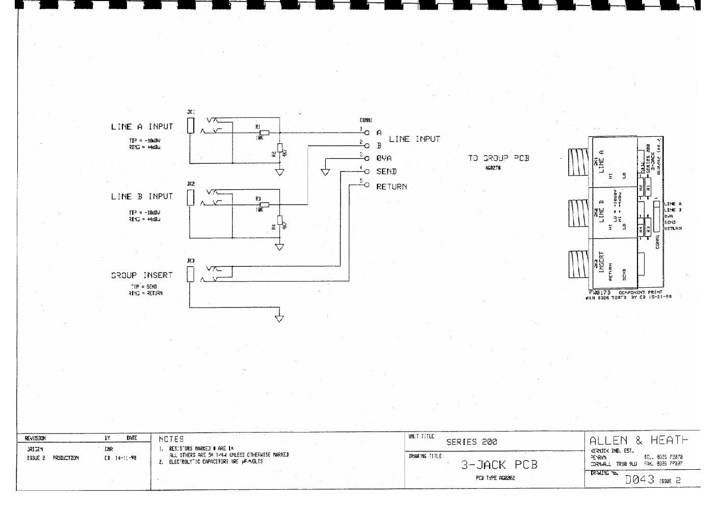 allen heath series 200 mixer schematics