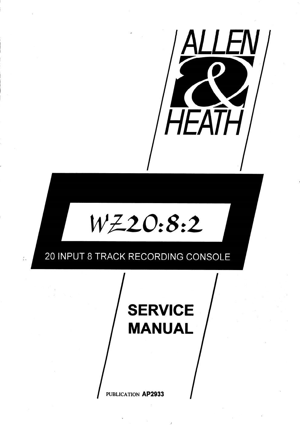 allen heath wz2082 service manual