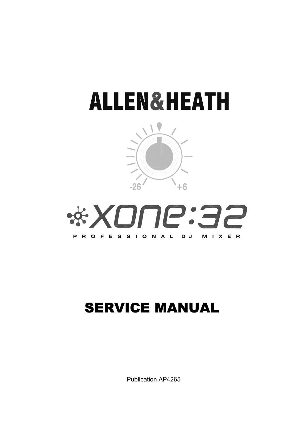 allen heath xone 32 dj mixer service manual