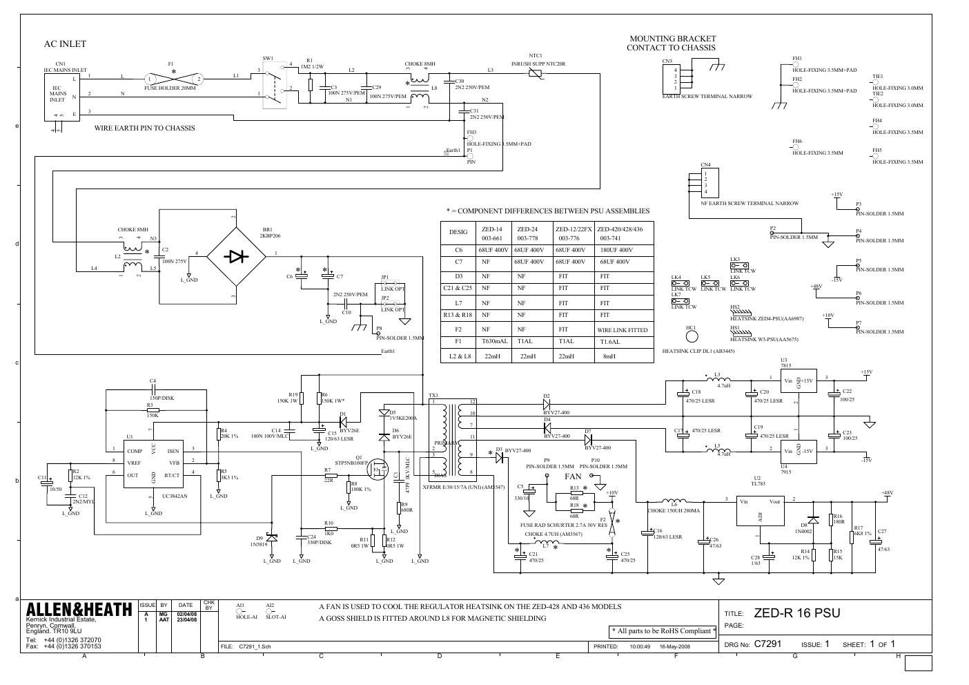 allen heath zed r 16 power supply schematic