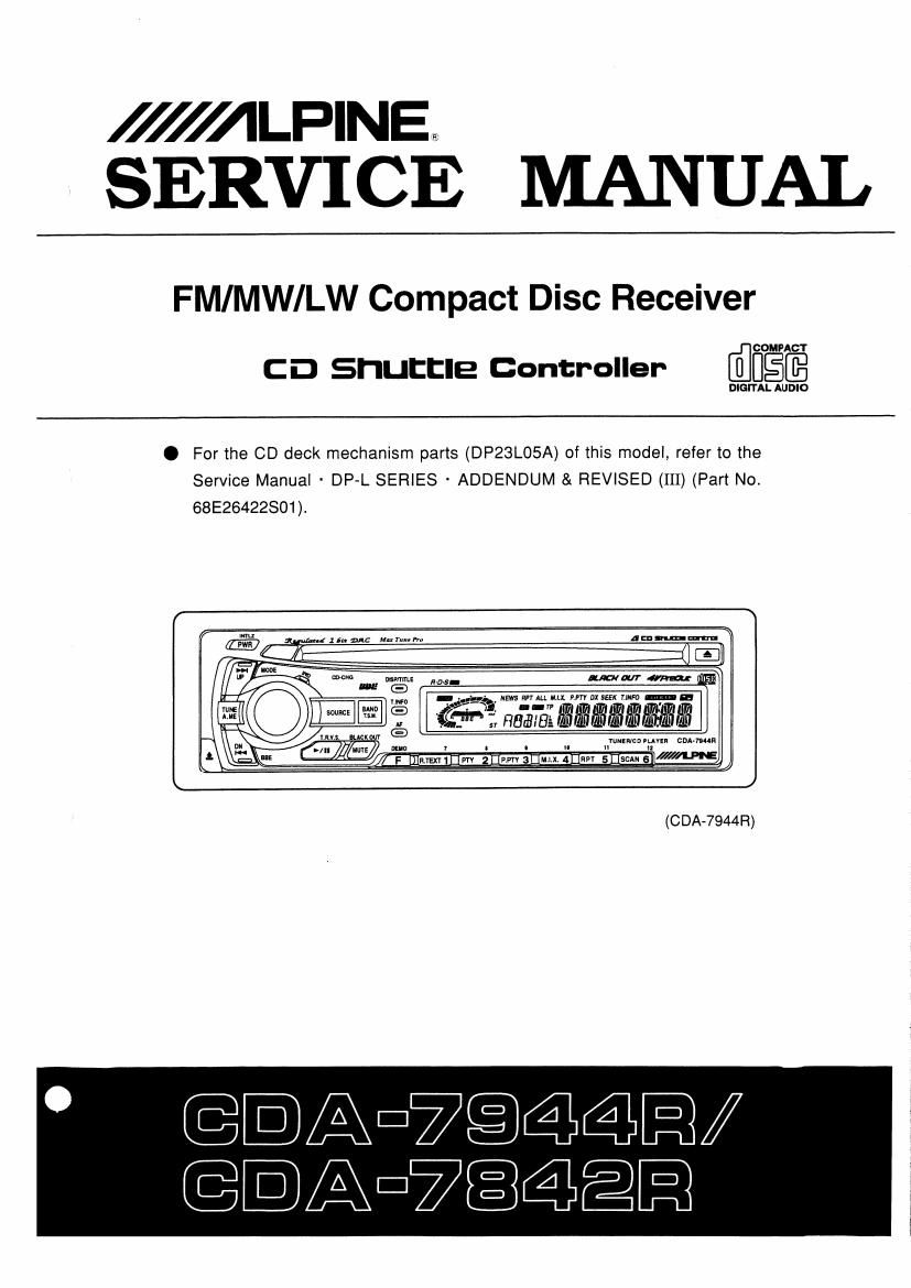 Alpine CDA 7842 R Service Manual