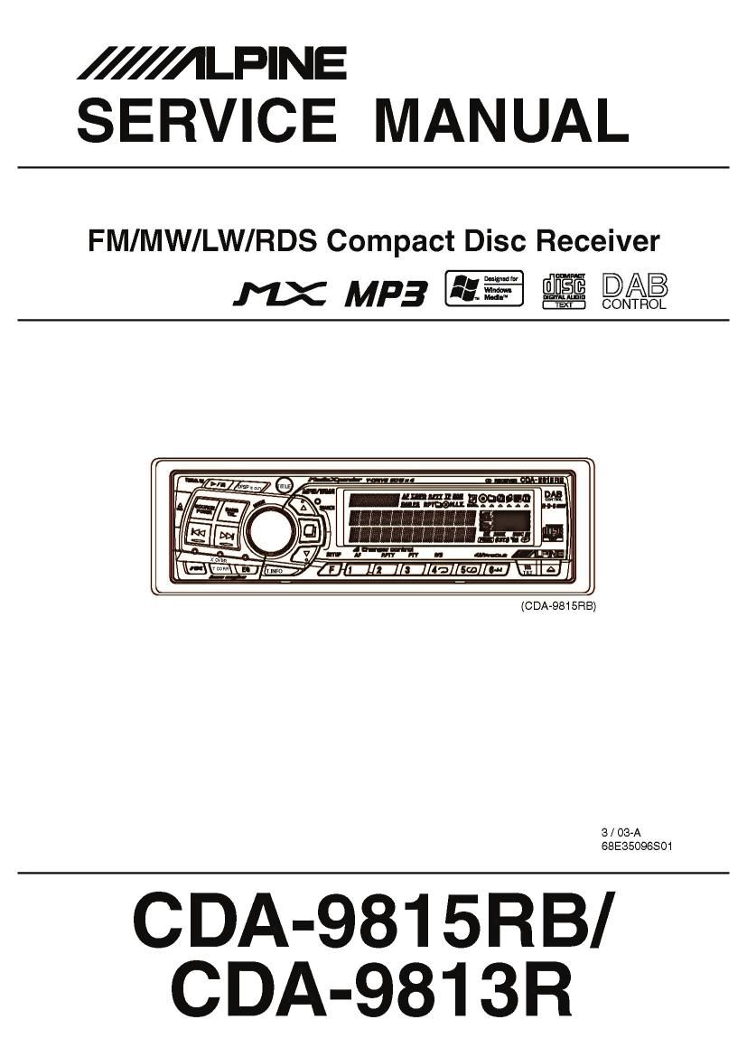 Alpine CDA 9813 R Service Manual