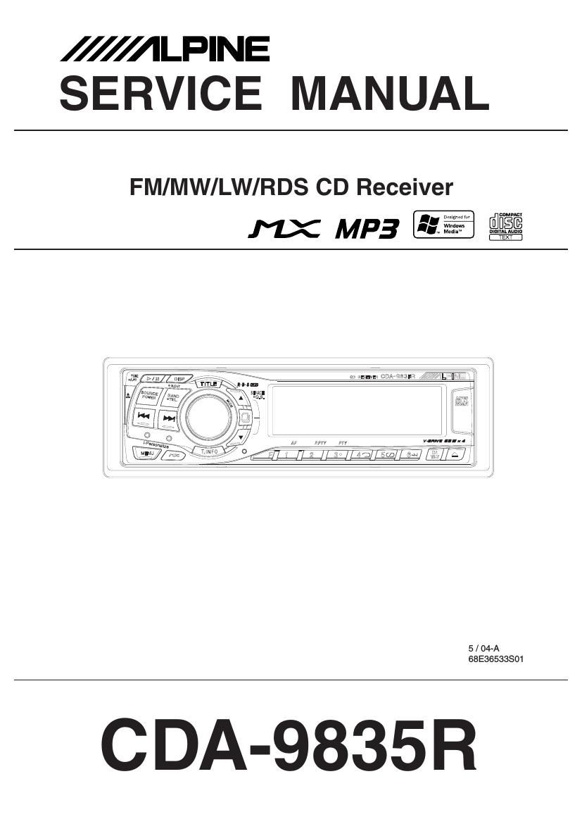 Alpine CDA 9835 R Service Manual