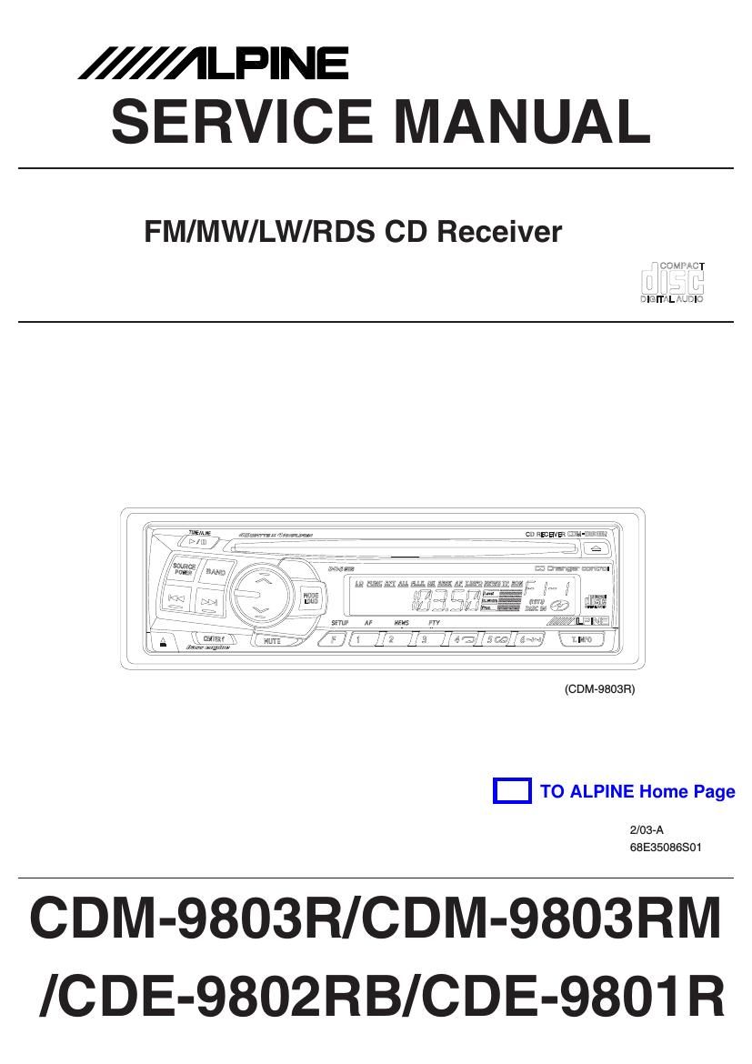 alpine cda 9803 rm service manual