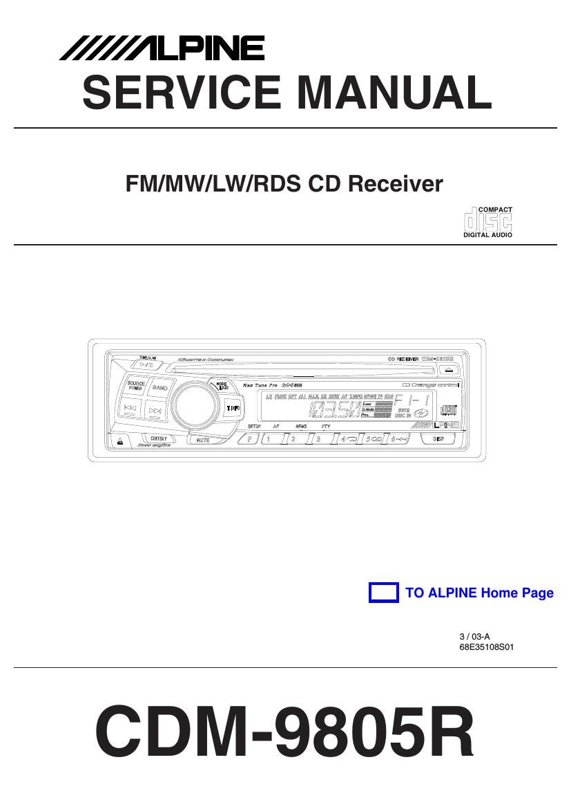 alpine cda 9805 r service manual