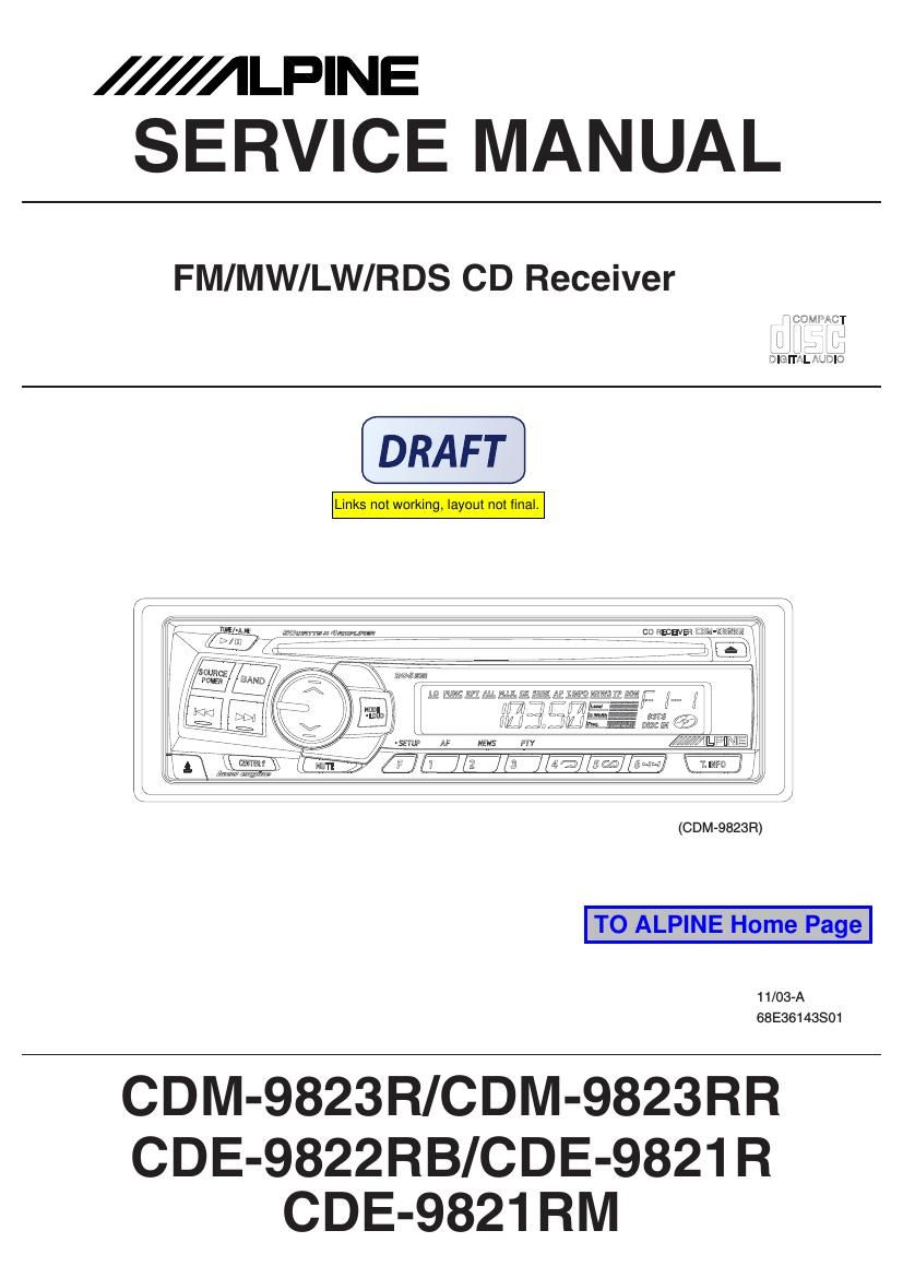 alpine cda 9823 r service manual