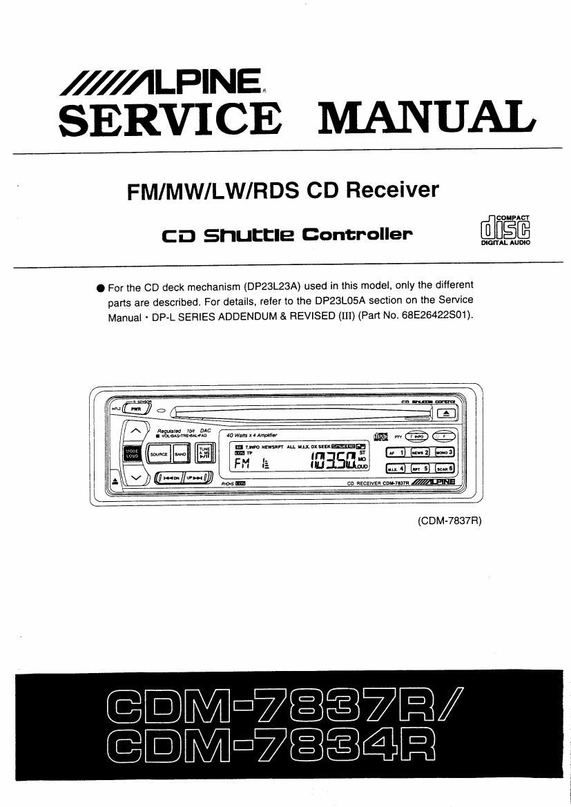 Alpine CDM 7834 R Service Manual