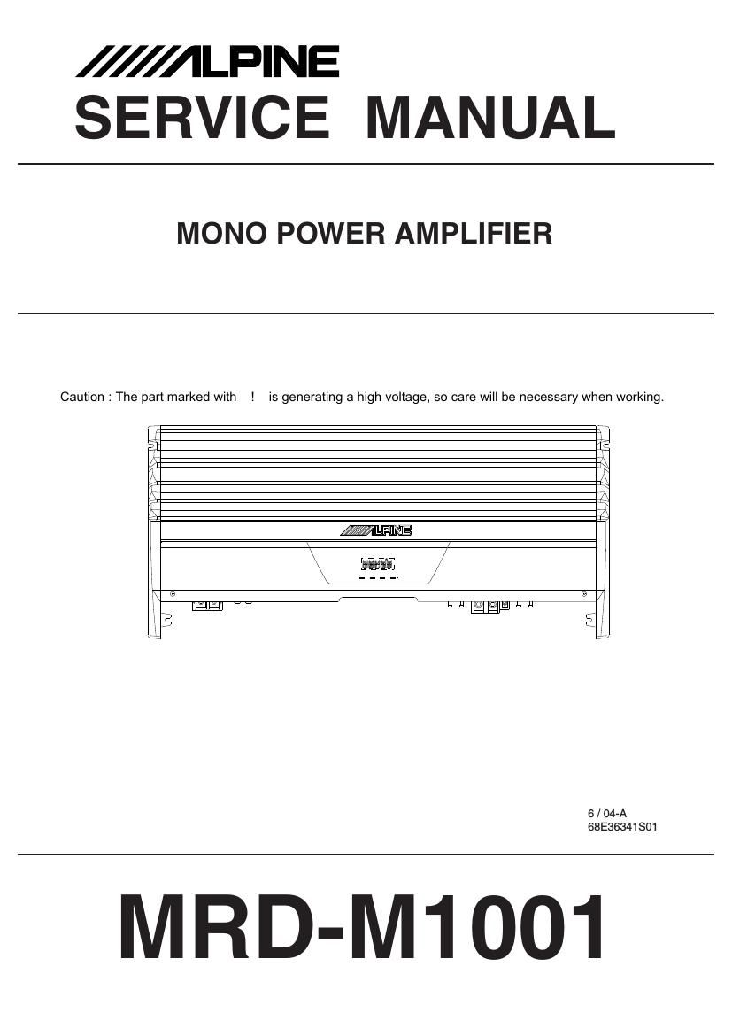 Alpine MRD M1001 Service Manual