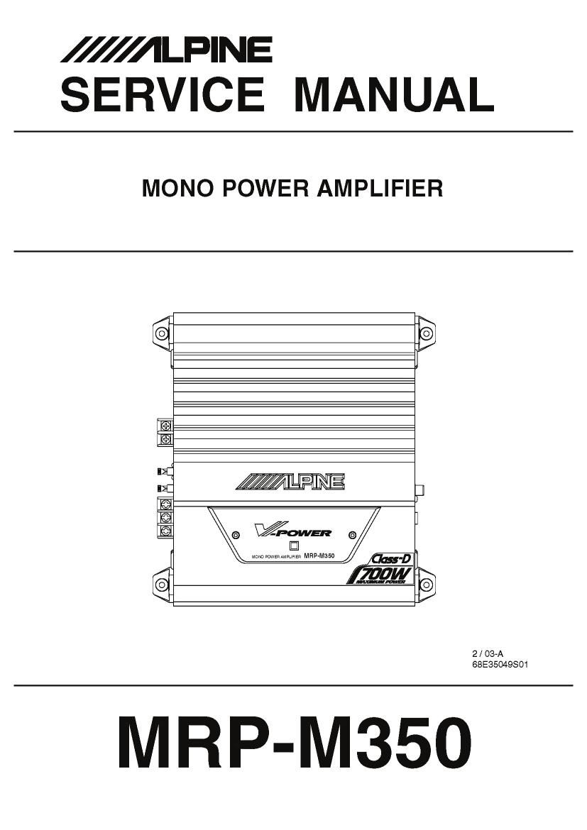 Alpine MRP M350 Service Manual