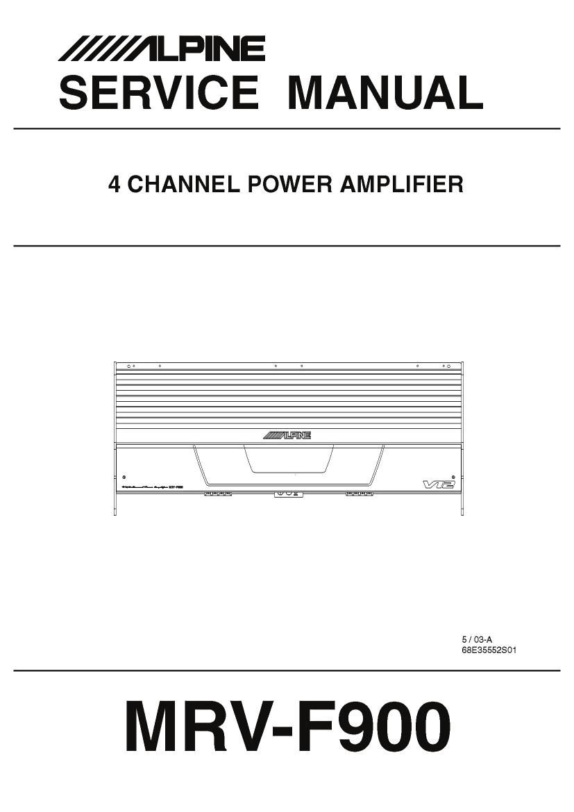 Alpine MRV F900 Service Manual