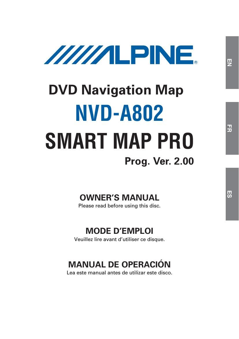 Alpine NVD A802 Owners Manual