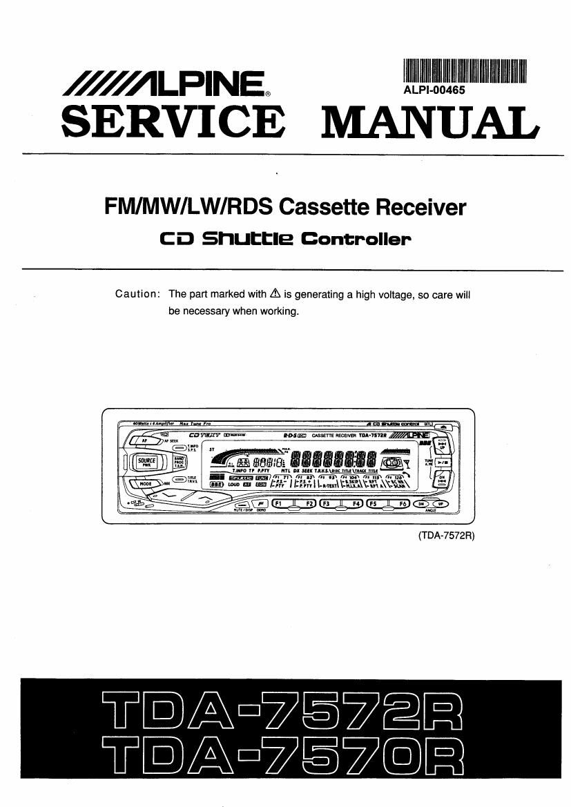 Alpine TDA 7570 R Service Manual