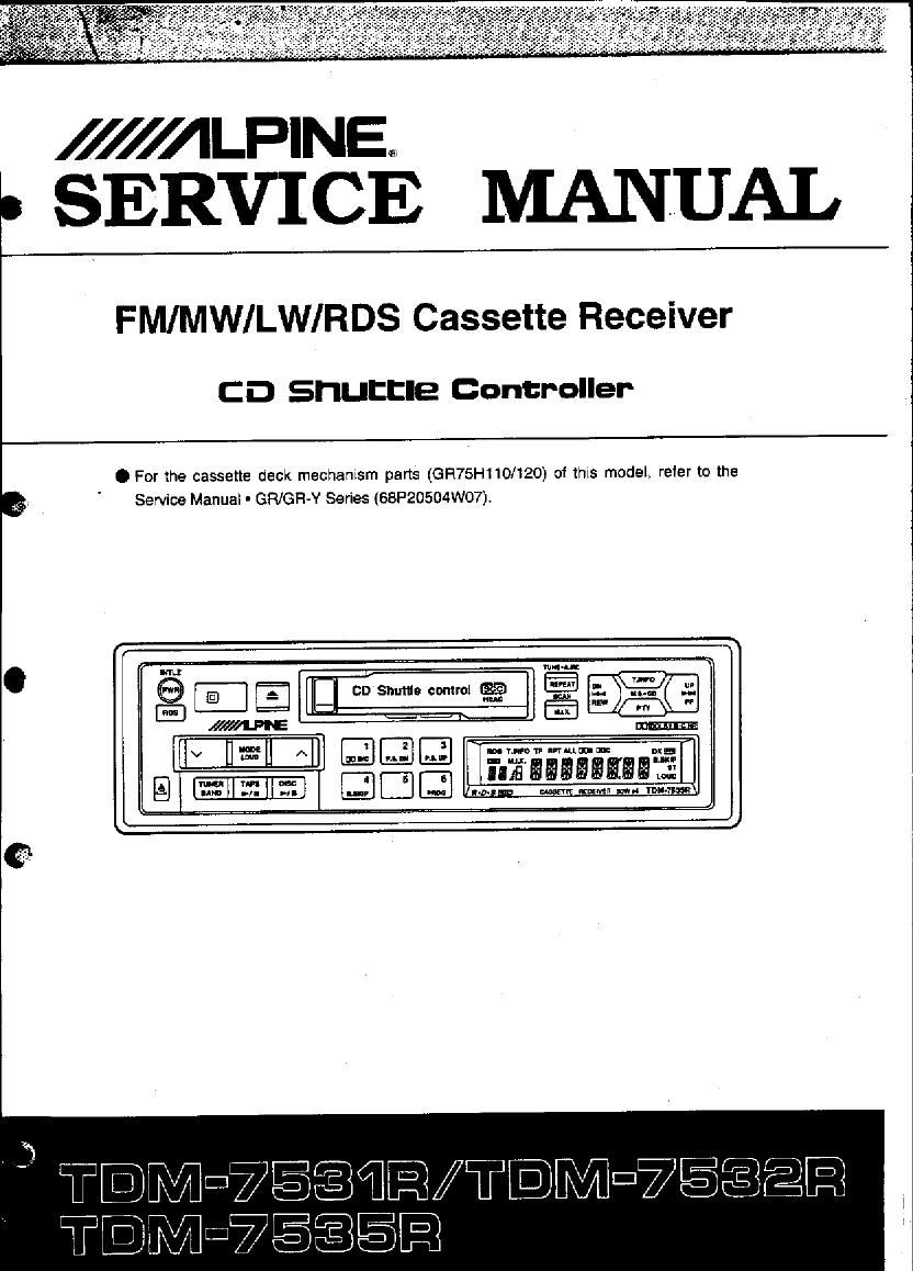 Alpine TDM 7531 R Service Manual