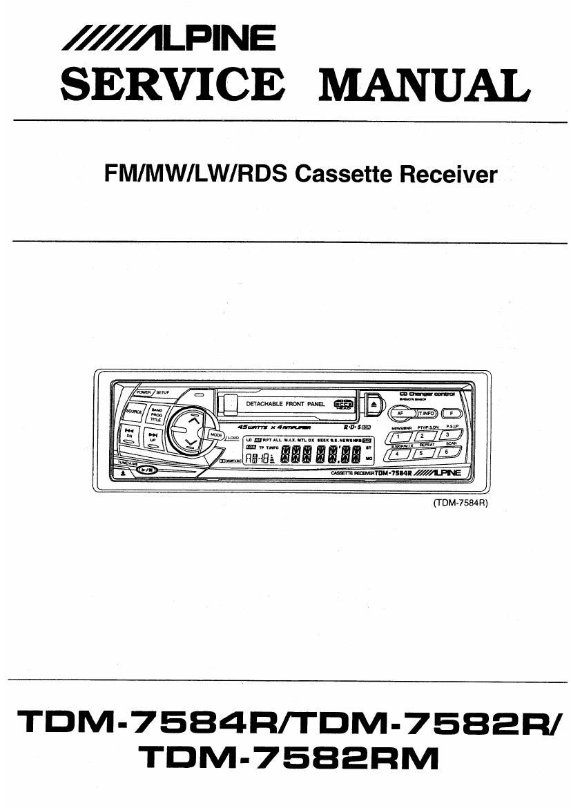 alpine tdm 7582 r service manual