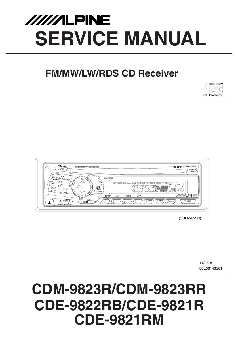 Alpine CDE 9821 R Service Manual