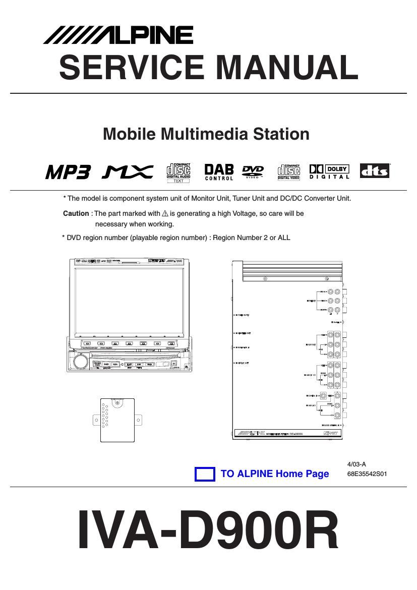 alpine ivad 900 r service manual