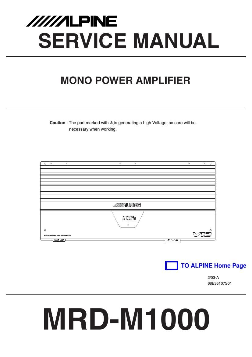 alpine mrdm 1000 service manual