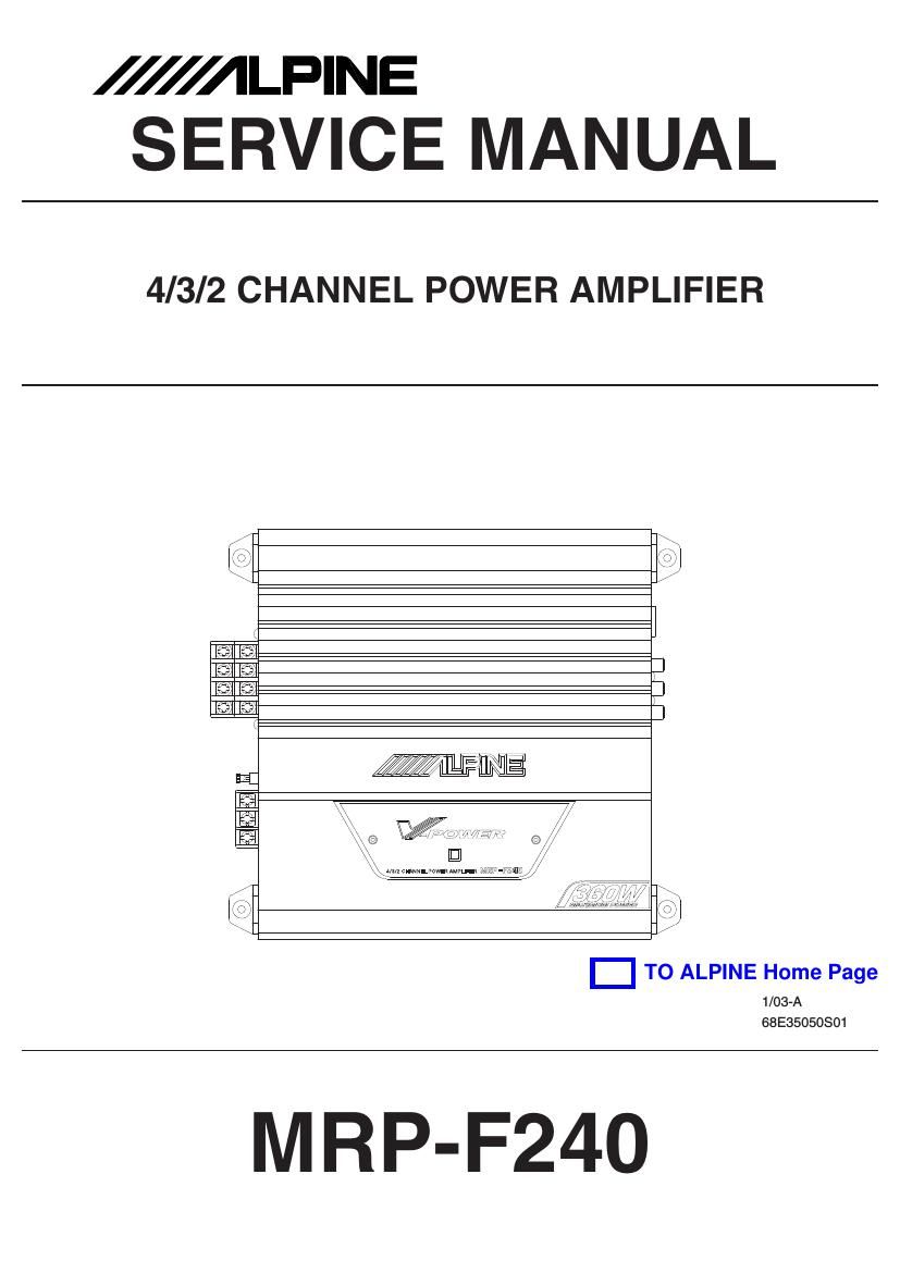 alpine mrpf 240 service manual