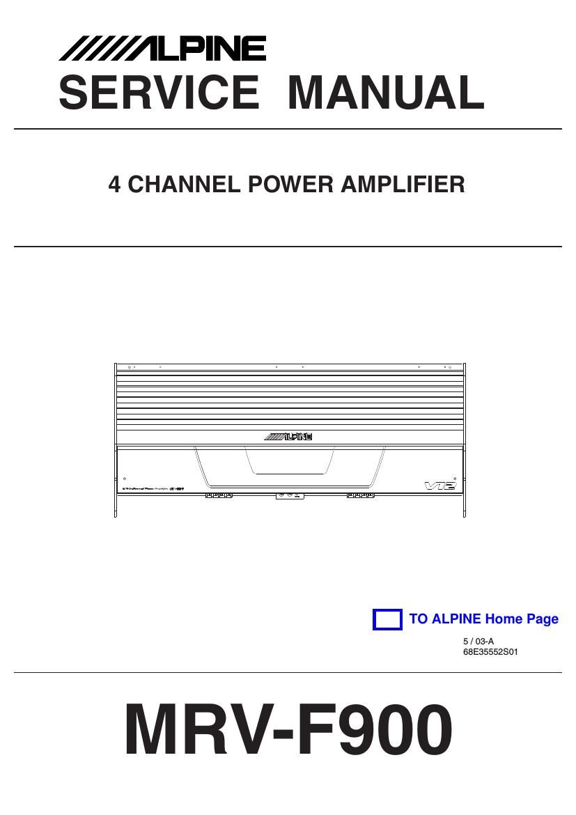 alpine mrvf 900 service manual