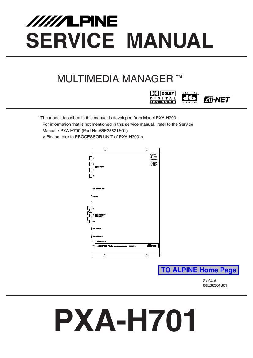 alpine pxah 701 service manual