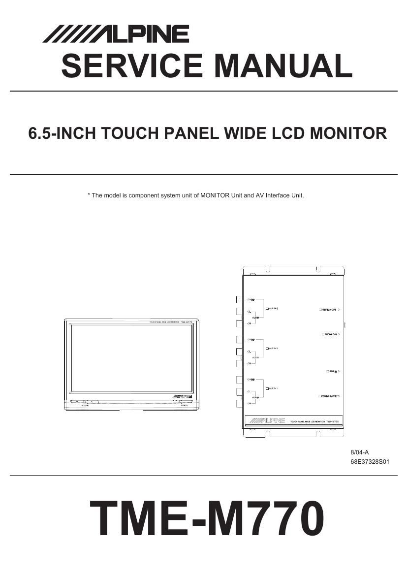 Alpine TME M770 Service Manual