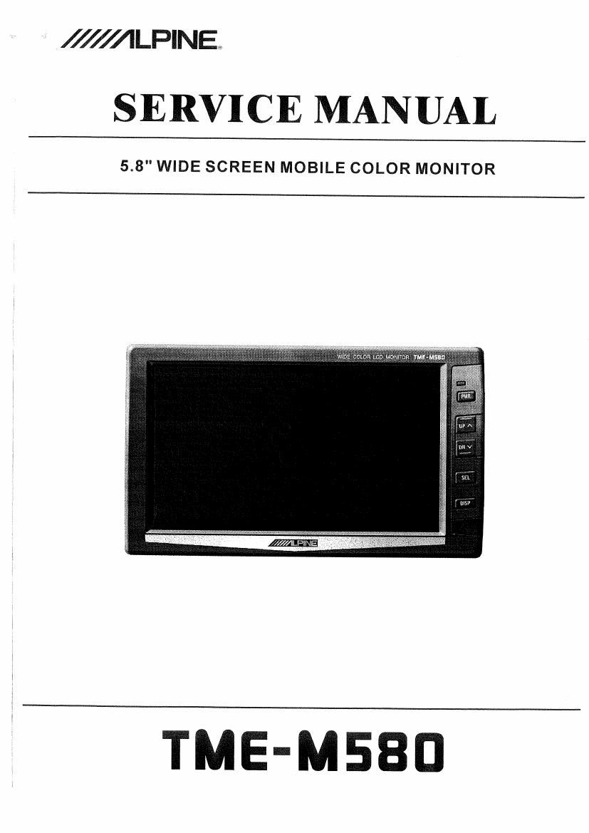 Alpine TME M850 Service Manual