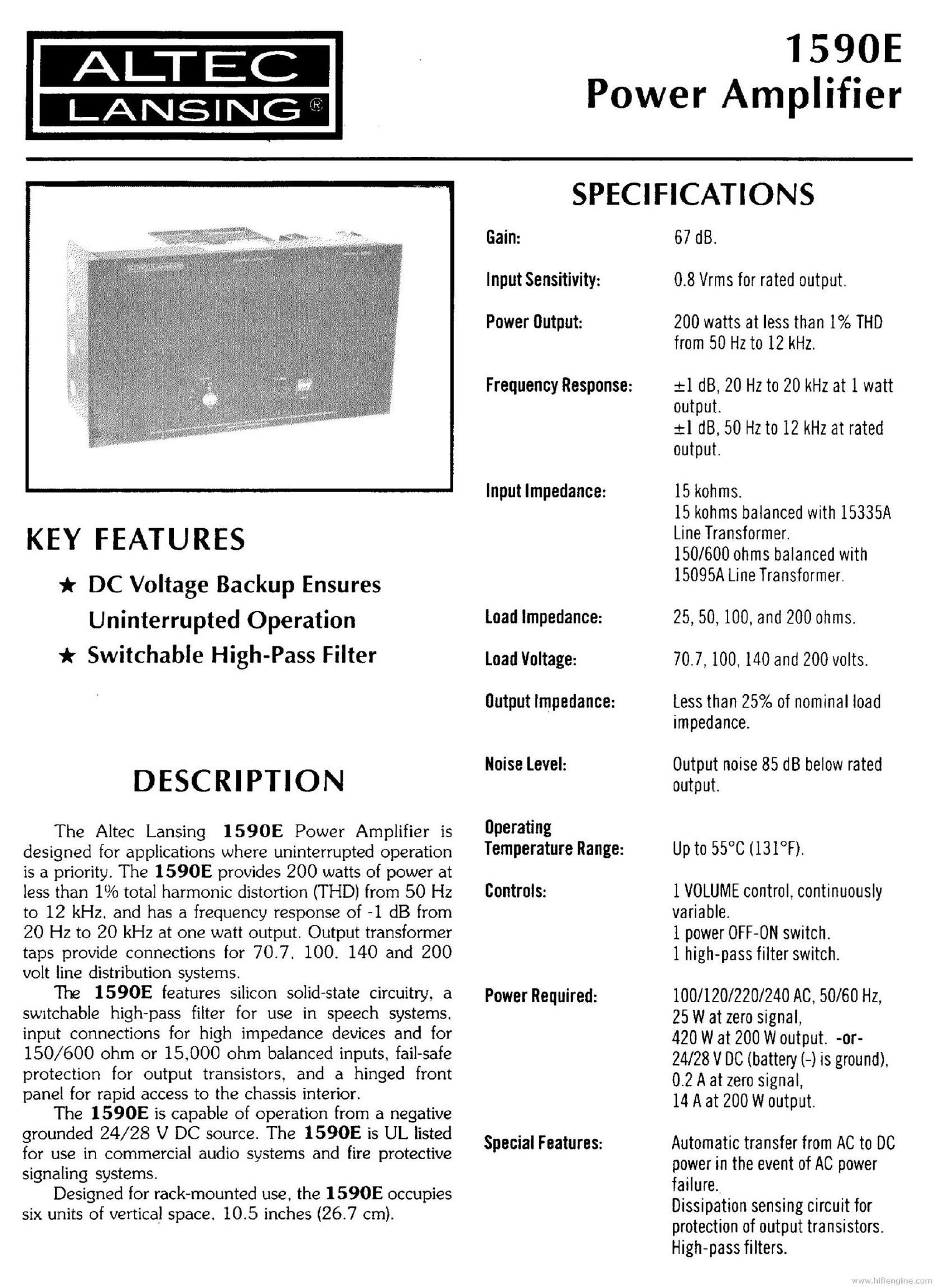 altec 1590e service manual