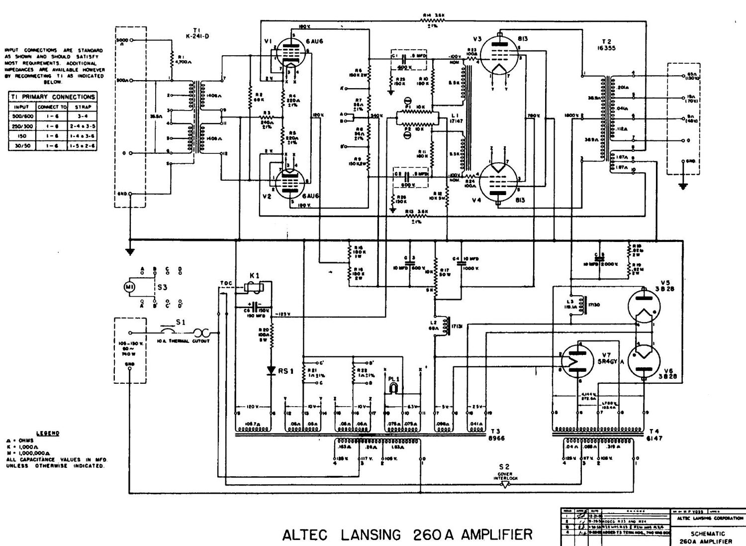 altec 260a schematic