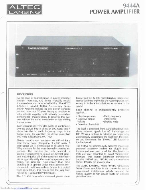 altec 9444a service manual