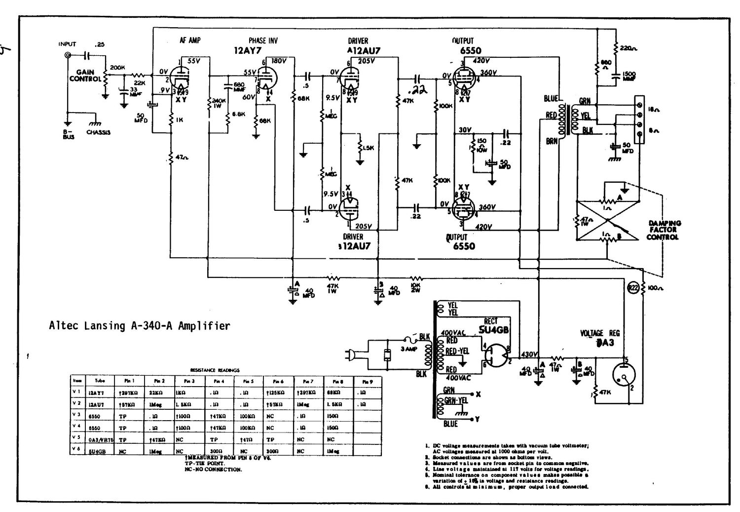 altec a 340a poweramp schematic