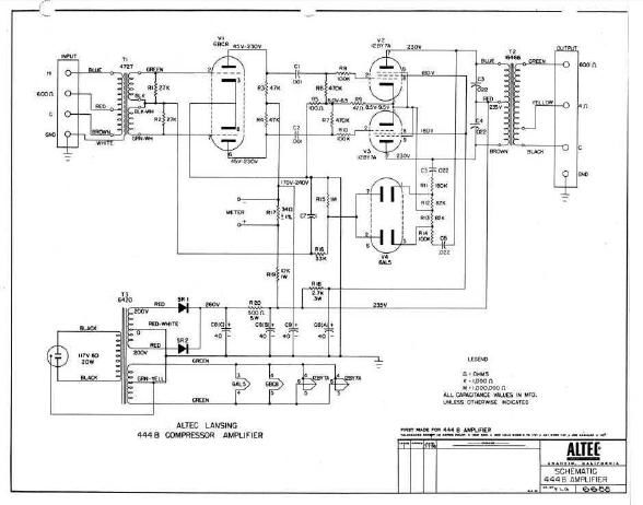 altec lansing 444b compressor amplifier schematic