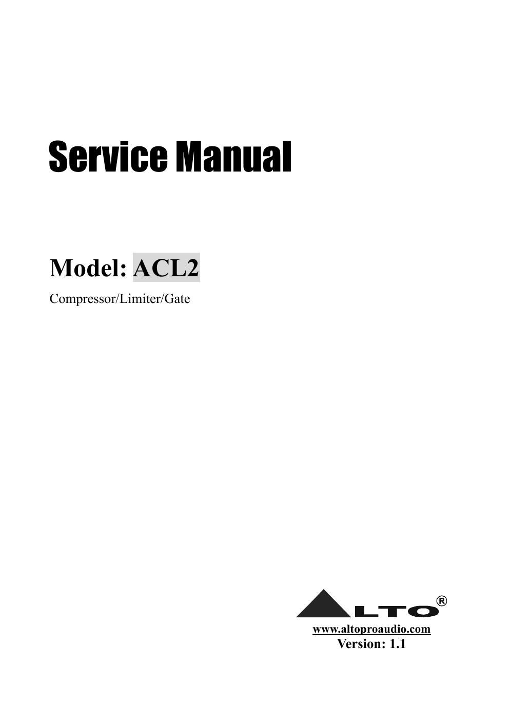 alto acl 2 service manual