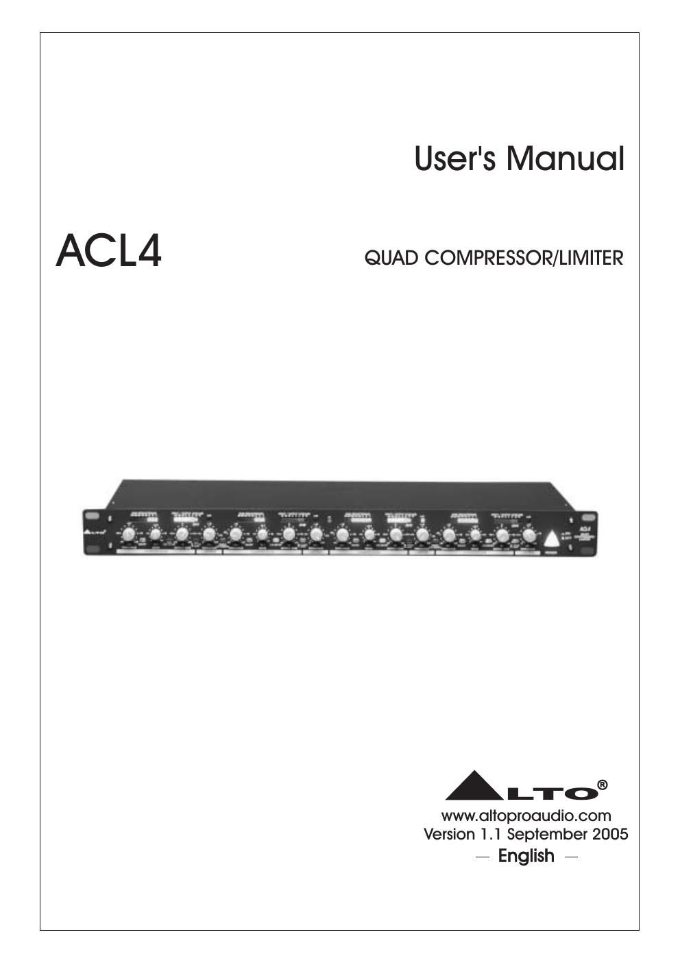 alto acl 4 user manual