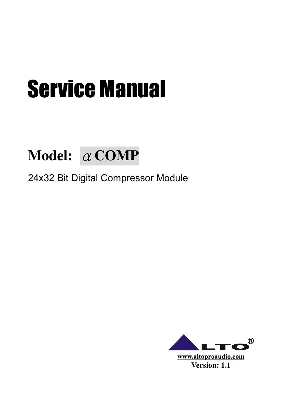 alto acomp service manual