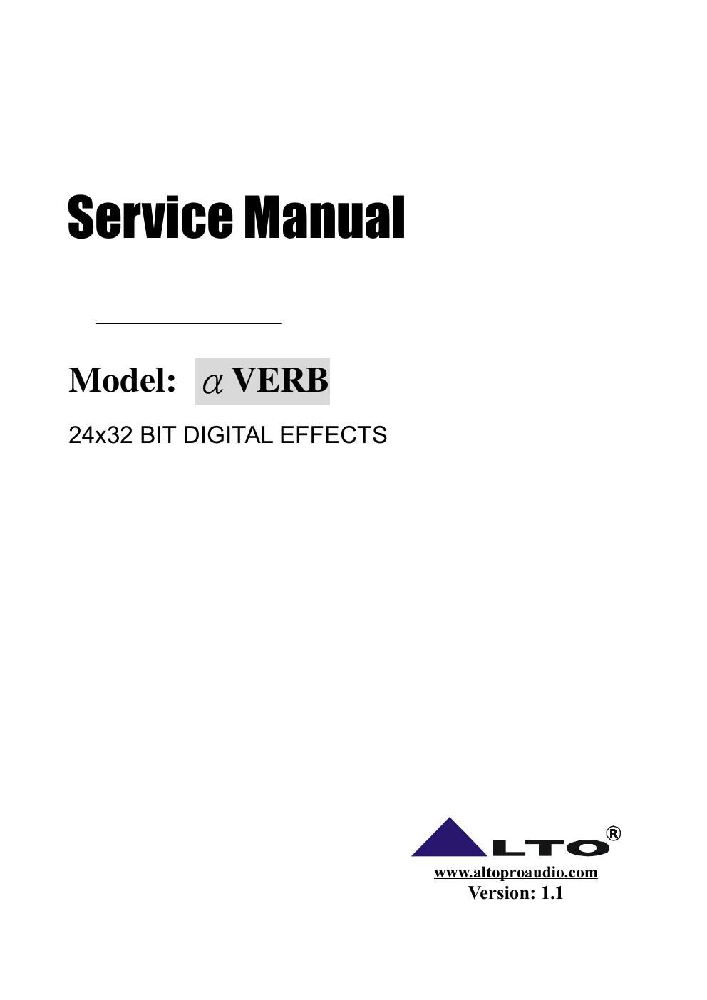 alto alphaverb fx service manual