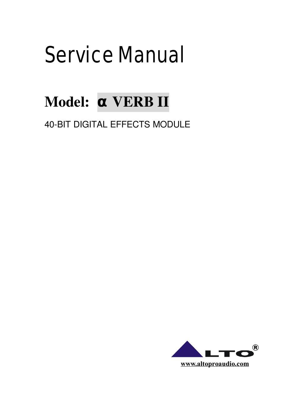 alto alphaverb ii fx service manual