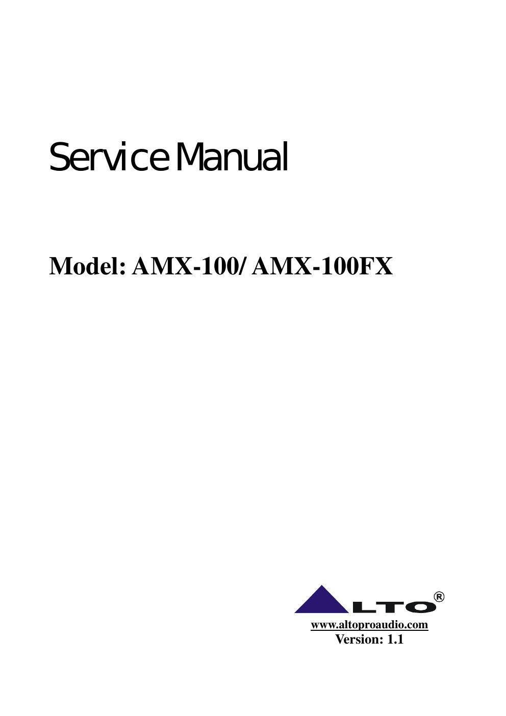 alto amx 100fx mixer service manual