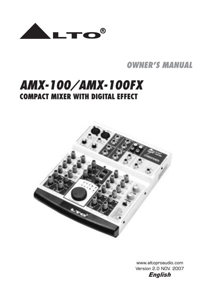 alto amx 100fx owner manual