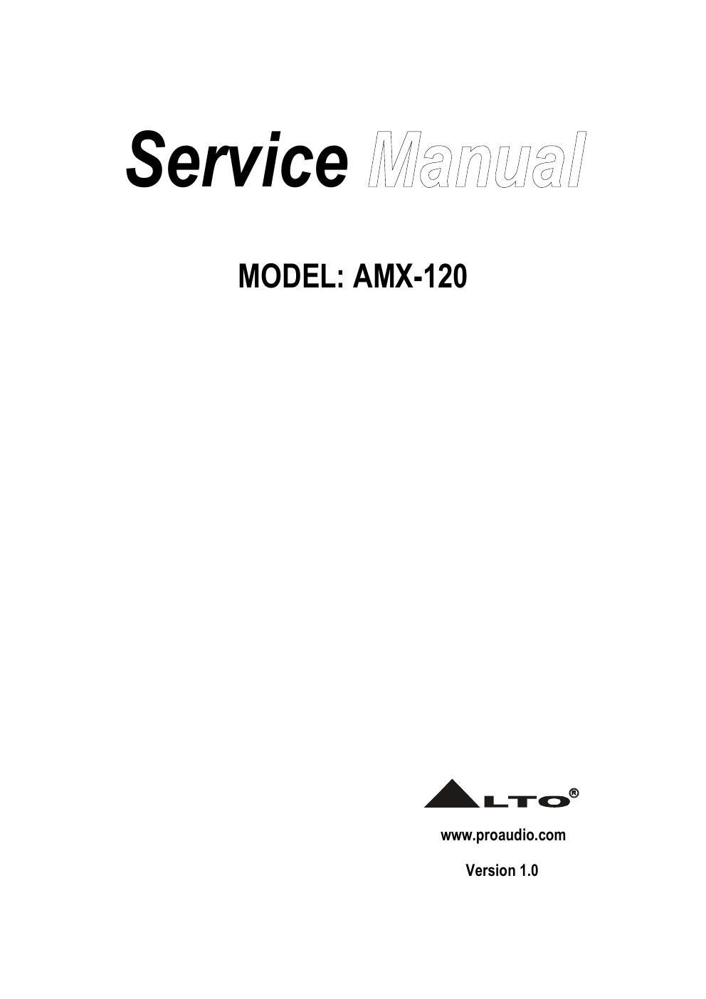 alto amx 120 mixer service manual