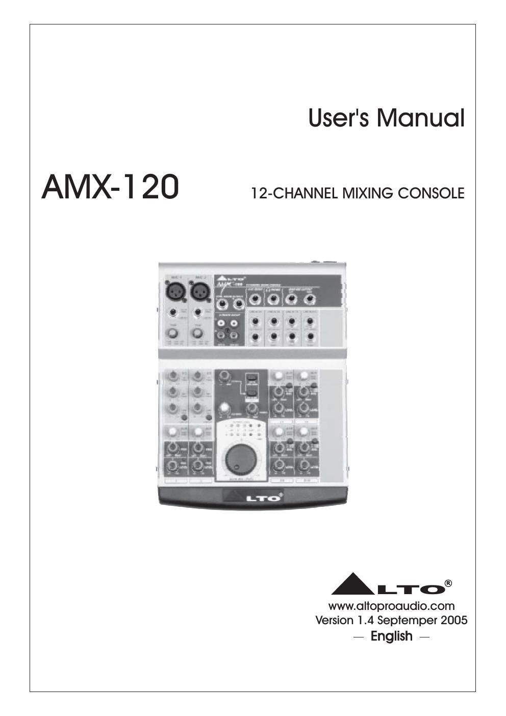 alto amx 120 owner manual