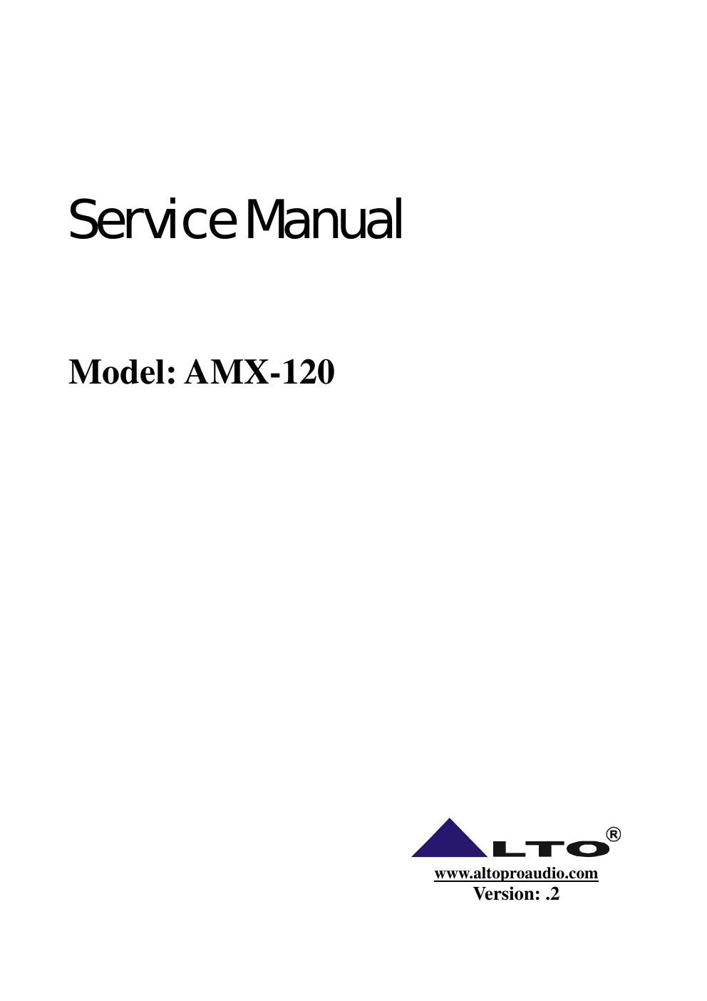 alto amx 120 service manual
