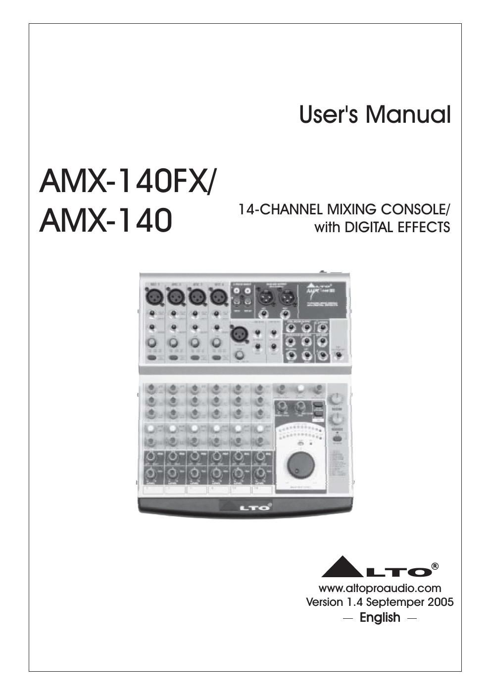 alto amx 140 fx owner manual