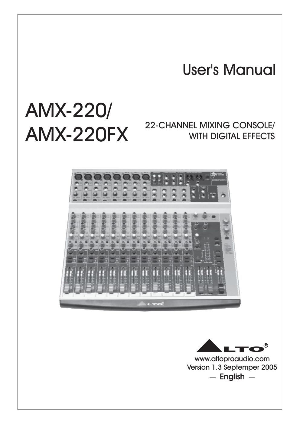 alto amx 220 fx owner manual