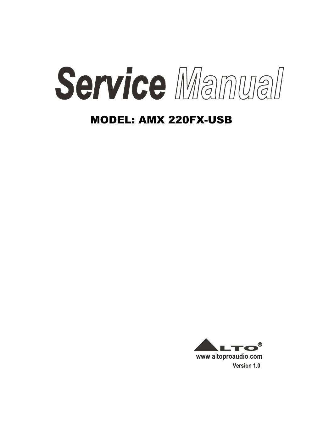 alto amx 220 fx usb service manual