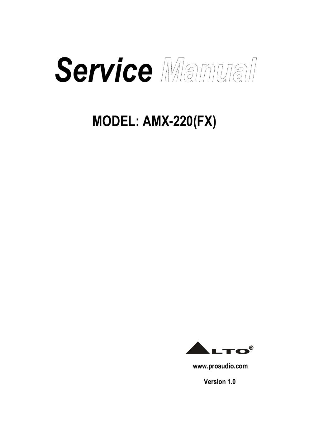 alto amx 220fx mixer service manual