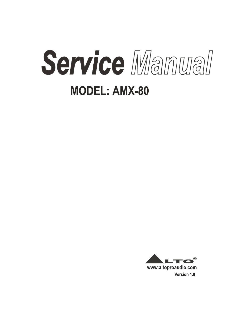 alto amx 80 service manual