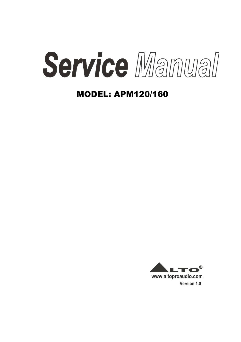 alto apm 120 160 service manual