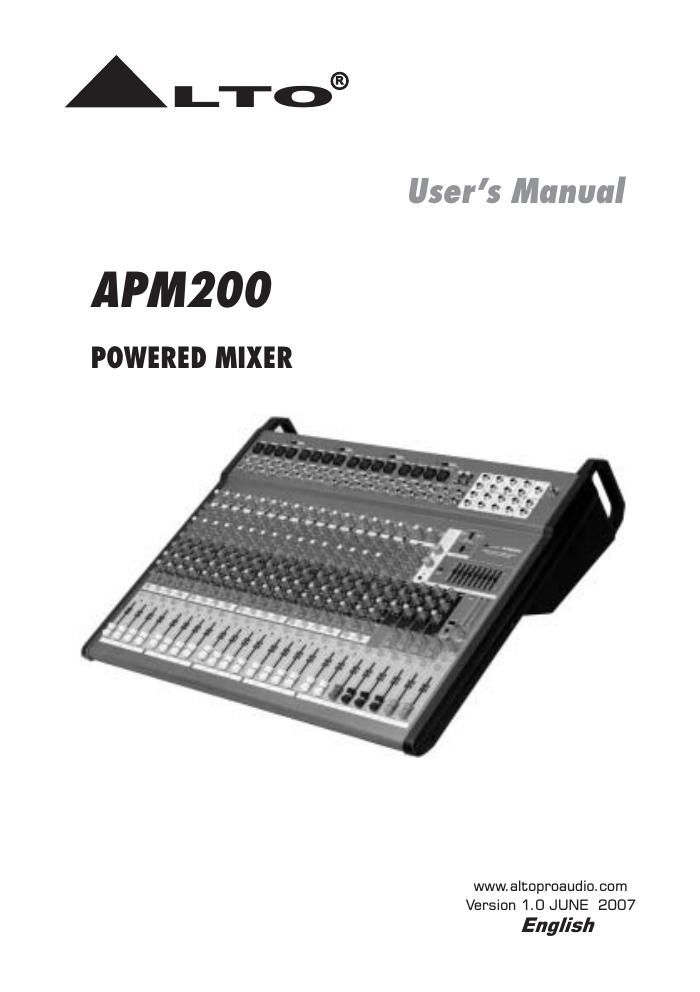 alto apm 200 owners manual